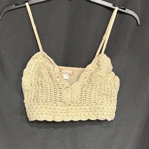 Beige Crochet Women Top